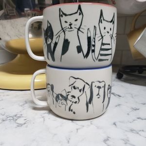 Cat and dog person mugs